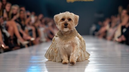 White fashion dog portrait in luxury studio, white fashion dog portrait with clean editorial style, white fashion dog portrait for premium branding