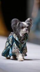 White fashion dog portrait in luxury studio, white fashion dog portrait with clean editorial style, white fashion dog portrait for premium branding