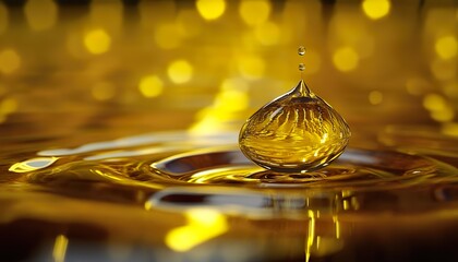 Extreme ultra-macro hyper-realistic close-up of a single oil droplet on glass, showcasing micro reflections, smooth fluid texture, and subtle color variations, emphasizing expressive angle
