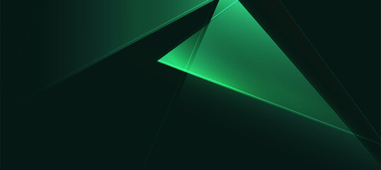 Modern abstract luxury banner, abstract green and black polygon elegant background vector for branding presentation or product ads bg
