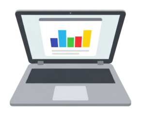 Digital overview of business growth trends and data visualization isolated on transparent background