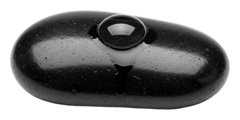 Polished black stone natural product isolated on transparent background