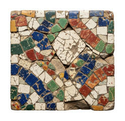 Obraz premium Mosaic creation museum exhibit decorative tiles isolated on transparent background