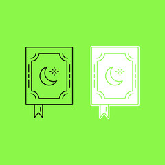 Silhouette illustration of the Qur'an with two different styles. Islamic theme. Ramadan theme. Vector illustration.