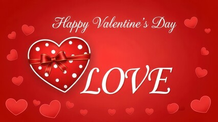 Happy valentine's day greeting card with heart and love text