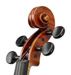 Tuning a violin craftsmanship in music workshop isolated on transparent background