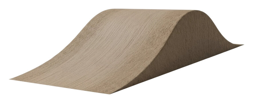 Skateboarding action ramp urban park model side view isolated on transparent background