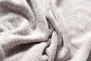 Wavy texture of gray fleece towel © splitov27