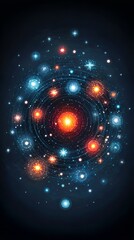 Cosmic Orbital Radiance: Starburst Rings in Celestial Darkspace