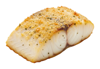 Baked cod fillet dinner recipe home kitchen food cozy isolated on transparent background