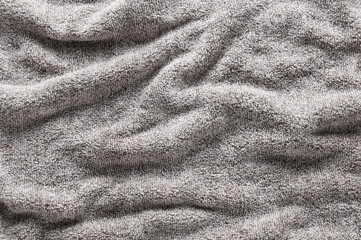 Wavy texture of gray fleece towel © splitov27