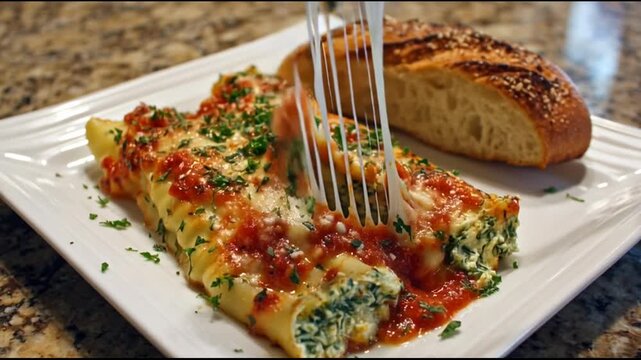 Creamy Spinach Ricotta Manicotti