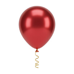 3D Red Glossy Helium Balloon for Party Decoration Transparent