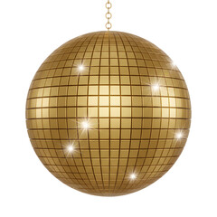 3D Gold Disco Ball for Party and Dance Decoration Transparent