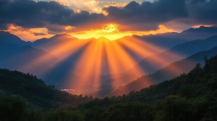 sunrise over the mountains