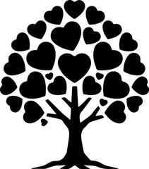 Heart Tree Silhouette Icon