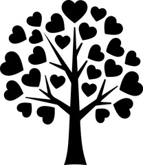 Love Heart Tree Silhouette