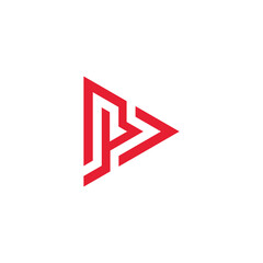 Dynamic red geometric play symbol crafted with clean lines, representing speed, innovation, and digital media; a modern and abstract vector design element