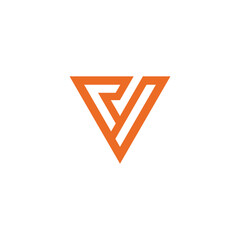 Sleek and dynamic abstract orange geometric triangle logo design. Modern line art symbol creating a strong visual identity, ideal for technology, business, and innovative branding