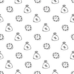 hand drawn business seamless pattern