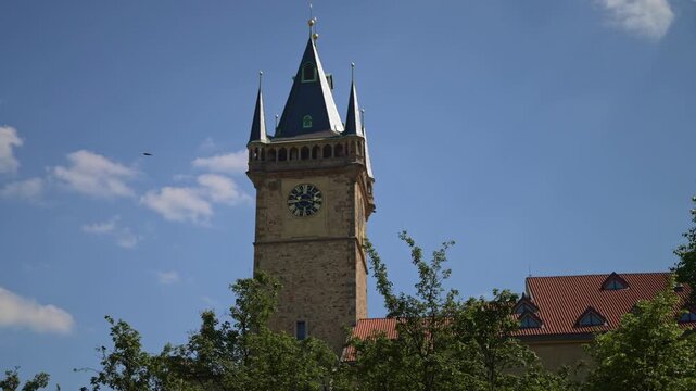 Old Town Hall tower in Prague city.