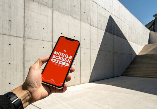 Minimalist Mobile Screen Mockup with Clean Background for Elegant UI Display