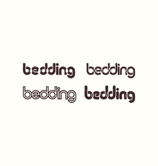 Bedding written templates set in a stylish joining script with bold and cozy strokes, designed in clean high-quality vector typography perfect for home decor branding, textile labels, packaging