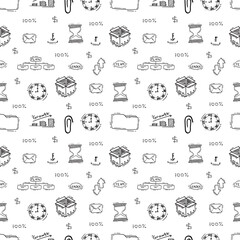 hand drawn business seamless pattern