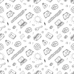 hand drawn business seamless pattern