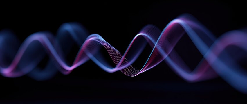 Abstract wavy lines illustration on dark background for design element