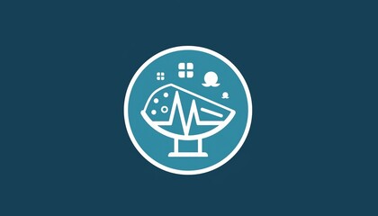 A minimalist design featuring an abstract representation of technology and health, with a focus on innovation and connectivity.