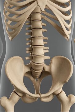 Human Skeleton Ribcage and Spine Anatomy.