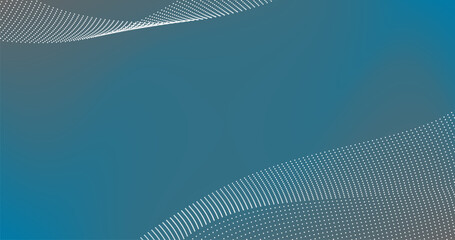 Cerulean Blue Gradient Background Abstract with White Latticed Particles Waves Graphic Design for Copy Space