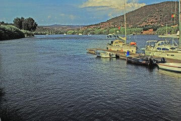 Fototapeta premium Bootsanleger Sanlúcar del Guadiana, Andalusien