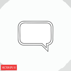 Simple Speech Bubble Icon on White Background