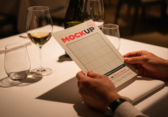 Holding Menu Elegant Mockup