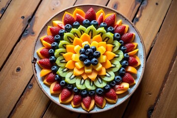 Colorful Fruit Salad Mandala: Captured From Above