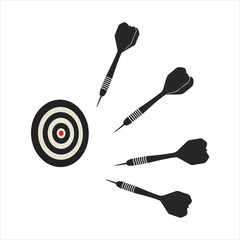 Darts hitting a target showing accuracy and precision in a simple illustration