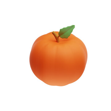 3D Tangerine Orange Fruit Icon &ndash; Fresh Citrus Minimal Illustration