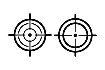 Two black crosshair targets displayed on a plain white background
