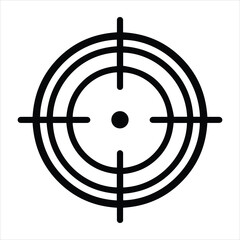 A simple black and white illustration of a target with concentric circles
