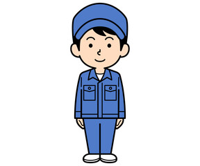 シンプルな作業員の男性