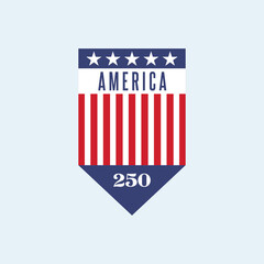 America 250 Anniversary Shield Emblem Vector