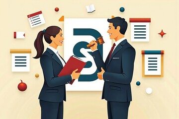 Legal Professionals Standing in Front of Paragraph Symbol