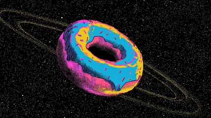 Donut in Space with Rings