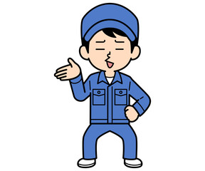 愚痴を言うシンプルな作業員の男性