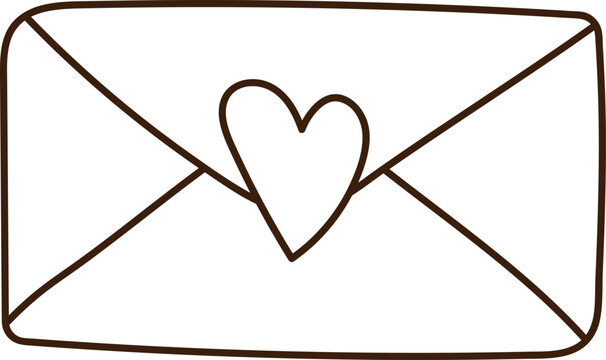 Envelope With Heart Doodle