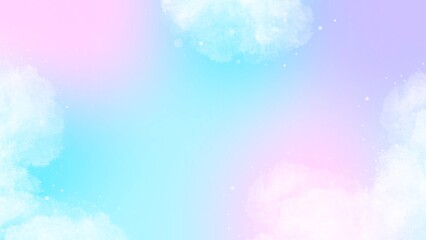 abstract colorful pink and blue background with clouds