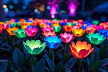Night Blooms: Capturing a Time-Lapse of a Flower Garden with Glow-in-the-Dark Paint