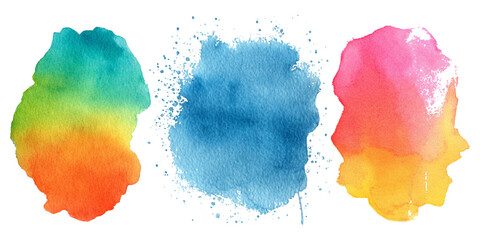 Colorful abstract paint brush background with watercolor set. vector watercolor design set with bright colorful paint splashes brush stroke element.